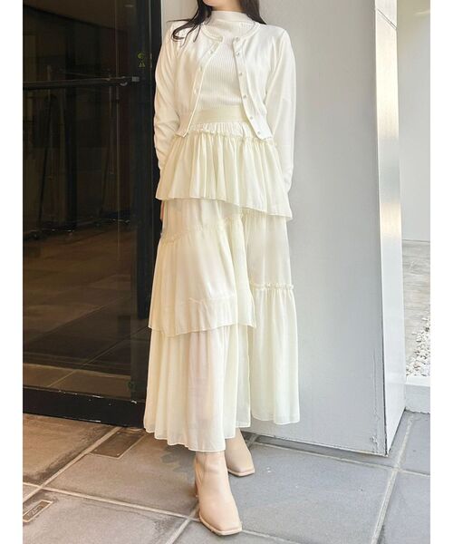 MERCURYDUO（マーキュリーデュオ）の「ランダムティアードスカート（スカート・レディース・ブラウン/アイボリー/ミント・SMALL/MEDIUM）」の22枚目の写真