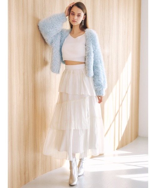 MERCURYDUO（マーキュリーデュオ）の「ランダムティアードスカート（スカート・レディース・ブラウン/アイボリー/ミント・SMALL/MEDIUM）」の5枚目の写真