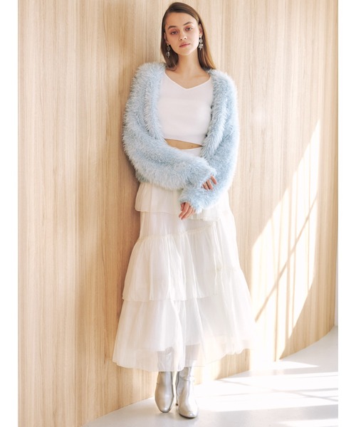 MERCURYDUO（マーキュリーデュオ）の「ランダムティアードスカート（スカート・レディース・ブラウン/アイボリー/ミント・SMALL/MEDIUM）」の6枚目の写真