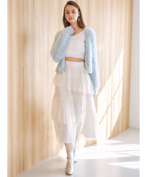 MERCURYDUO（マーキュリーデュオ）の「ランダムティアードスカート（スカート・レディース・ブラウン/アイボリー/ミント・SMALL/MEDIUM）」の7枚目の写真