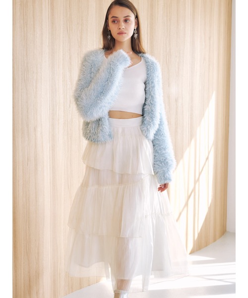 MERCURYDUO（マーキュリーデュオ）の「ランダムティアードスカート（スカート・レディース・ブラウン/アイボリー/ミント・SMALL/MEDIUM）」の8枚目の写真