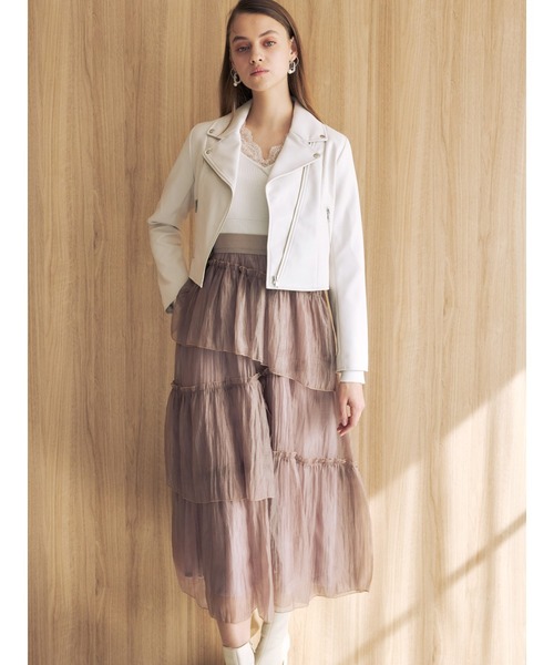 MERCURYDUO（マーキュリーデュオ）の「ランダムティアードスカート（スカート・レディース・ブラウン/アイボリー/ミント・SMALL/MEDIUM）」の13枚目の写真