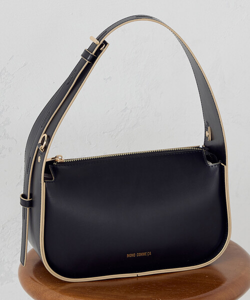 MONO　COMME CA（モノコムサ）の「ワンショルダーバッグ（ショルダーバッグ・レディース・ブラック/ライトベージュ・FREE）」の4枚目の写真