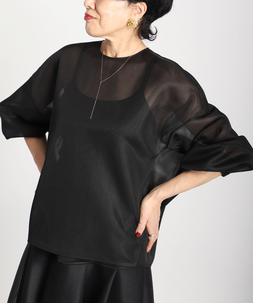 VERMEIL par iena / ヴェルメイユパーイエナ 24SS 24070938800110 ダブルラッセル ダンボールプルオーバー 長袖カットソー VERMEIL par iena（ヴェルメイユパーイエナ）の「ダブルラッセル