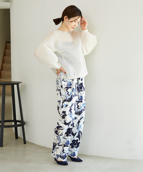 VERMEIL par iena / ヴェルメイユパーイエナ 24SS 24070938800110 ダブルラッセル ダンボールプルオーバー 長袖カットソー VERMEIL par iena（ヴェルメイユパーイエナ）の「ダブルラッセル