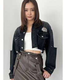 EMODA | Wスリットカットオフデニムジャケット(デニムジャケット)