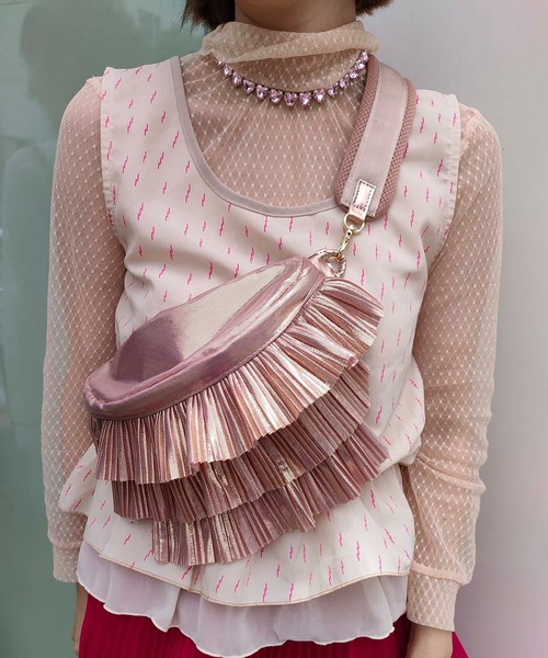 Casselini（キャセリーニ）の「Casselini(キャセリーニ)フリルクロスボディバッグ（ショルダーバッグ・レディース・ブラック/シルバー/ピンク・FREE）」の20枚目の写真