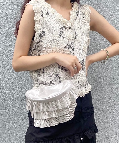 Casselini（キャセリーニ）の「Casselini(キャセリーニ)フリルクロスボディバッグ（ショルダーバッグ・レディース・ブラック/シルバー/ピンク・FREE）」の17枚目の写真