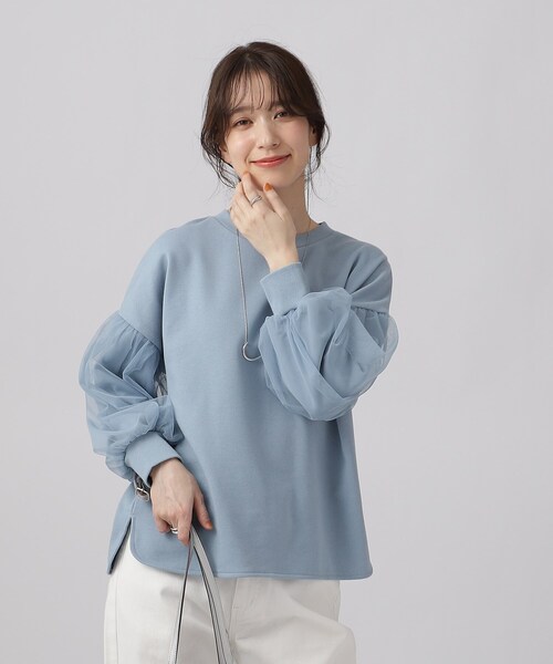 DRESKIP(ドレスキップ)の「◆一枚で上品華やか お袖チュール 裏毛トップス(スウェット・レディース・オフホワイト/グレー/ブラック/ライトブルー・02/03/04)」の19枚目の写真
