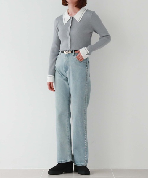 archives（アルシーヴ）の「ラインカラークラシカルリブニット（ニット/セーター・レディース・アイボリー/ブルーグレー/ブラック・MEDIUM）」の10枚目の写真