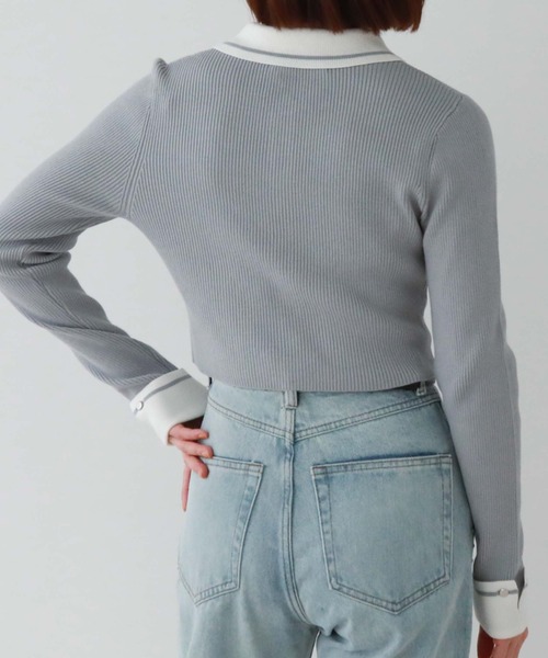 archives（アルシーヴ）の「ラインカラークラシカルリブニット（ニット/セーター・レディース・アイボリー/ブルーグレー/ブラック・MEDIUM）」の20枚目の写真