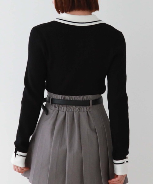 archives（アルシーヴ）の「ラインカラークラシカルリブニット（ニット/セーター・レディース・アイボリー/ブルーグレー/ブラック・MEDIUM）」の21枚目の写真