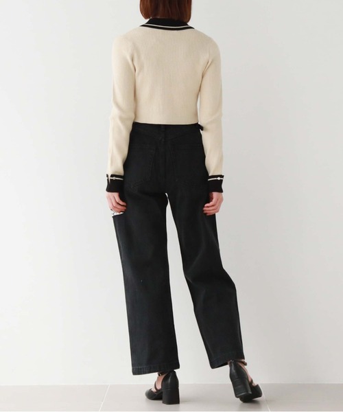 archives（アルシーヴ）の「ラインカラークラシカルリブニット（ニット/セーター・レディース・アイボリー/ブルーグレー/ブラック・MEDIUM）」の18枚目の写真