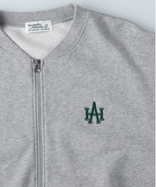 Right-on（ライトオン）の「【Hollywood athletic co】スウェットカーディガン ユニセックス（スウェット・メンズ・グレー/グリーン・M/XL/L）」の7枚目の写真