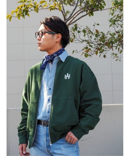 Right-on（ライトオン）の「【Hollywood athletic co】スウェットカーディガン ユニセックス（スウェット・メンズ・グレー/グリーン・M/XL/L）」の22枚目の写真