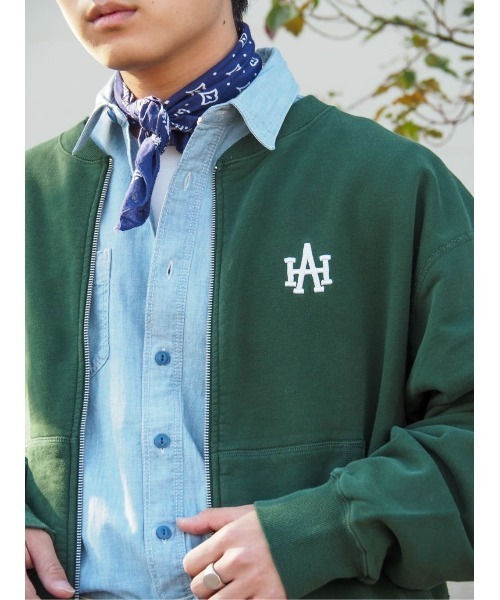 Right-on（ライトオン）の「【Hollywood athletic co】スウェットカーディガン ユニセックス（スウェット・メンズ・グレー/グリーン・M/XL/L）」の14枚目の写真