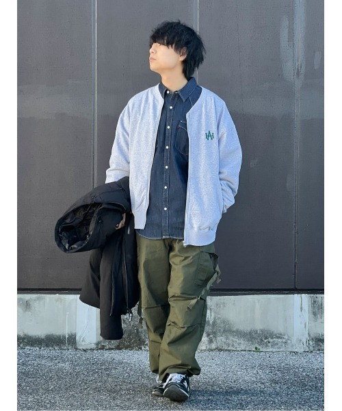 Right-on（ライトオン）の「【Hollywood athletic co】スウェットカーディガン ユニセックス（スウェット・メンズ・グレー/グリーン・M/XL/L）」の20枚目の写真