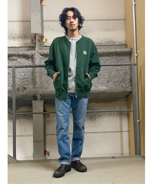 Right-on（ライトオン）の「【Hollywood athletic co】スウェットカーディガン ユニセックス（スウェット・メンズ・グレー/グリーン・M/XL/L）」の17枚目の写真