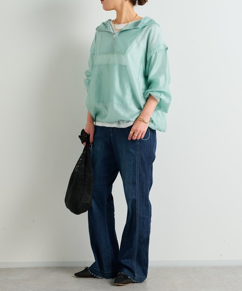 un dix cors（アンディコール）の「シアーアノラック（パーカー・レディース・ブラック/オフホワイト/ブルー/グリーン・FREE）」の10枚目の写真