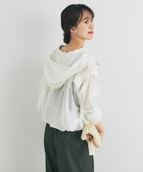 un dix cors（アンディコール）の「シアーアノラック（パーカー・レディース・ブラック/オフホワイト/ブルー/グリーン・FREE）」の17枚目の写真