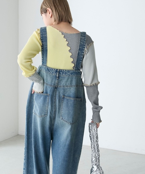forksy.(フォルクシー)の「【forksy.】パッチワークメローニットプルオーバー(ニット/セーター・レディース・グレー/ブラック/アイボリー・FREE)」の6枚目の写真
