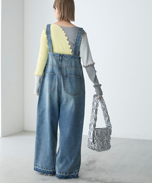 forksy.(フォルクシー)の「【forksy.】パッチワークメローニットプルオーバー(ニット/セーター・レディース・グレー/ブラック/アイボリー・FREE)」の9枚目の写真