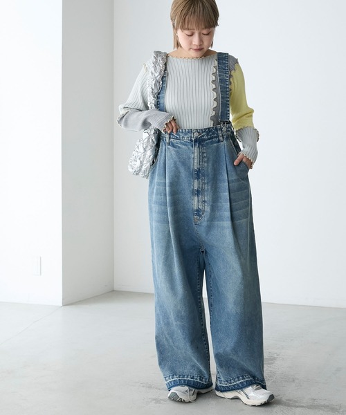forksy.（フォルクシー）の「【forksy.】デニムワイドサロペット