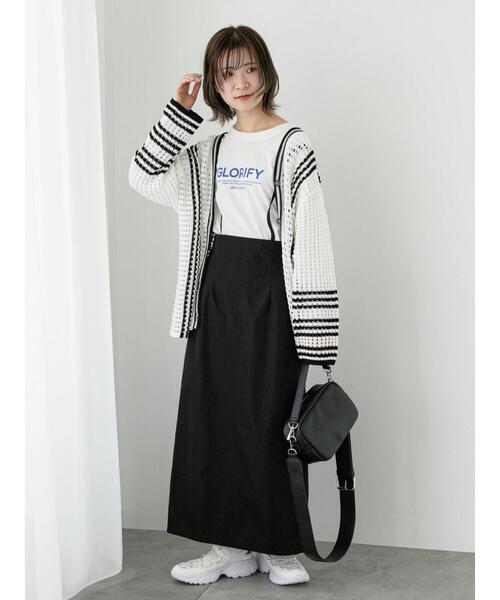 Samansa Mos2 blue（サマンサモスモスブルー）の「◎クロシェ風メッシュニットカーディガン（カーディガン/ボレロ・レディース・ブラック/オフホワイト/グレー・F）」の9枚目の写真