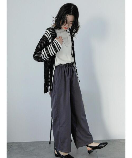 Samansa Mos2 blue（サマンサモスモスブルー）の「◎クロシェ風メッシュニットカーディガン（カーディガン/ボレロ・レディース・ブラック/オフホワイト/グレー・F）」の18枚目の写真