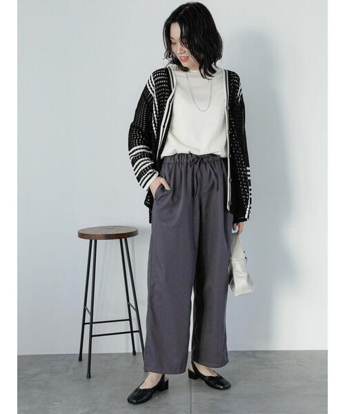 Samansa Mos2 blue（サマンサモスモスブルー）の「◎クロシェ風メッシュニットカーディガン（カーディガン/ボレロ・レディース・ブラック/オフホワイト/グレー・F）」の19枚目の写真