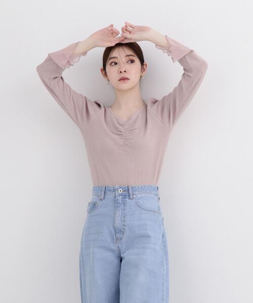 PROPORTION BODY DRESSING(プロポーションボディドレッシング)の「シャーリングテレコ / 1214160301(Tシャツ/カットソー・レディース・ホワイト系その他/ピンク/ブラック・SMALL/MEDIUM)」の20枚目の写真