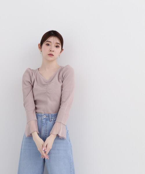 PROPORTION BODY DRESSING(プロポーションボディドレッシング)の「シャーリングテレコ / 1214160301(Tシャツ/カットソー・レディース・ホワイト系その他/ピンク/ブラック・SMALL/MEDIUM)」の1枚目の写真