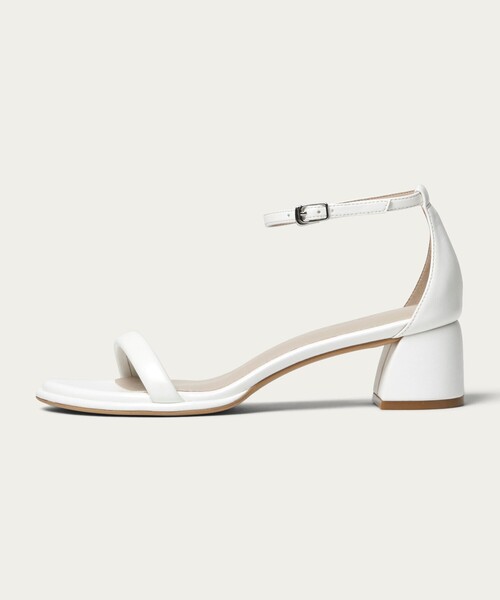 ストラップサンダル ホワイト チャンキーパテッドサンダル4.5cmヒール green label relaxing（グリーンレーベルリラクシング）の