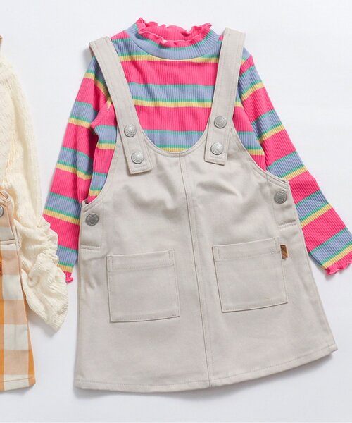 BREEZE(ブリーズ)の「ジャンスカ(ジャンパースカート・キッズ・グレー/イエロー・90/100/110/120/80/130)」の1枚目の写真