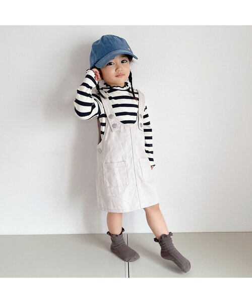 BREEZE(ブリーズ)の「ジャンスカ(ジャンパースカート・キッズ・グレー/イエロー・90/100/110/120/80/130)」の3枚目の写真