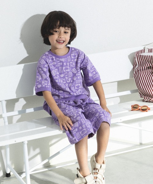 【完売品】【セットアップ】 ユニセックス ストリート 3点セット リンクコーデ】オリジナル総柄プリント ユニセックス