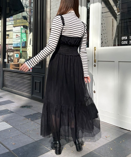 SNIDEL 肩リボンカシュクールロングワンピース SNIDEL♡肩リボン