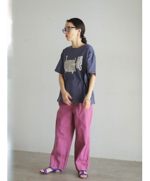 FIL DE FER（フィルデフェール）の「製品染コットンツイル　イージー9分丈パンツ（その他パンツ・レディース・パープル/グリーン/ブルー・MEDIUM/SMALL）」の4枚目の写真