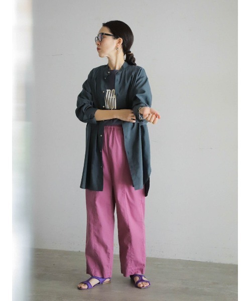 FIL DE FER（フィルデフェール）の「製品染コットンツイル　イージー9分丈パンツ（その他パンツ・レディース・パープル/グリーン/ブルー・MEDIUM/SMALL）」の9枚目の写真