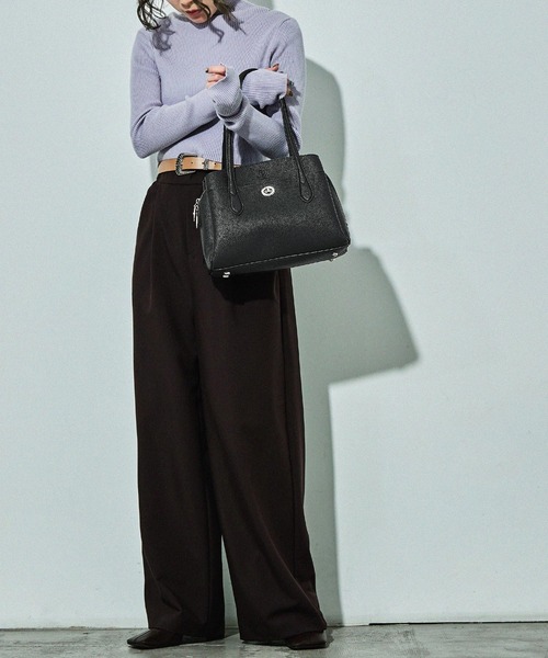 D.KELLY（ディーケリー）の「D.KELLY フロントポケット シボレザー2wayトートバッグ ショルダーバッグ レディース バッグ（トートバッグ・レディース・グレー/カーキ/アイボリー/ブラック/キャメル/ベージュ/ダークブルー/イエロー/ローズ・ONE SIZE）」の15枚目の写真