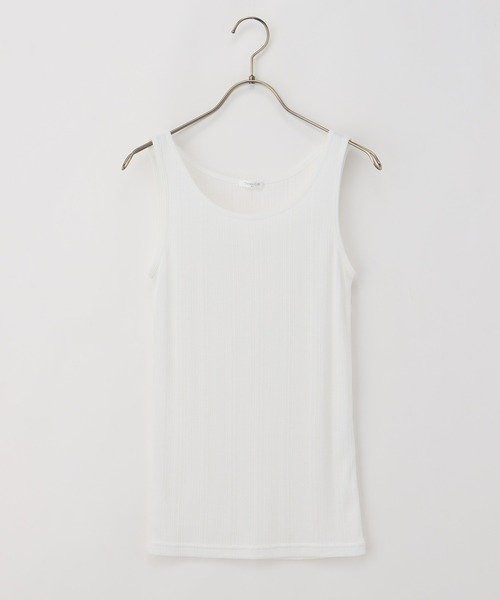 Honeys（ハニーズ）の「ランダムリブタンクトップ（タンクトップ・レディース・ベージュ/ブラック/オフホワイト/グリーン/ピンク/スミクロ/スモークピンク・S/L/M/LL）」の2枚目の写真