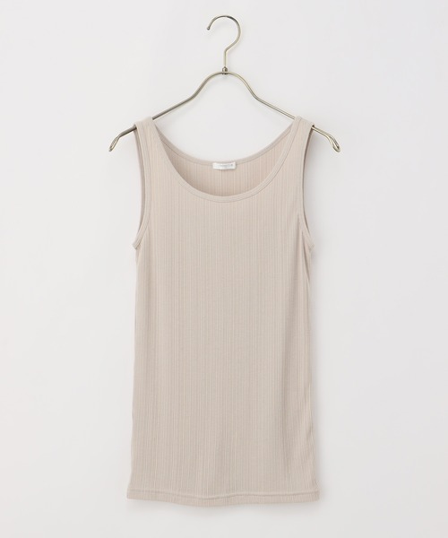 Honeys（ハニーズ）の「ランダムリブタンクトップ（タンクトップ・レディース・ベージュ/ブラック/オフホワイト/グリーン/ピンク/スミクロ/スモークピンク・S/L/M/LL）」の21枚目の写真