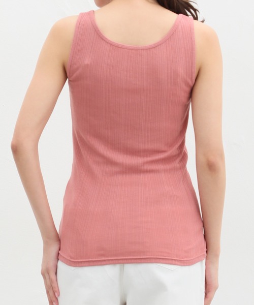 Honeys（ハニーズ）の「ランダムリブタンクトップ（タンクトップ・レディース・ベージュ/ブラック/オフホワイト/グリーン/ピンク/スミクロ/スモークピンク・S/L/M/LL）」の13枚目の写真