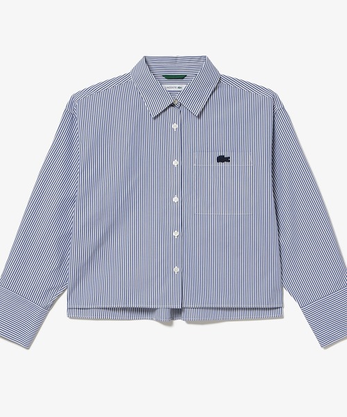 LACOSTE(ラコステ)の「ボリュームスリーブ ストライプクロップド 長袖シャツ(シャツ/ブラウス・レディース・ピンク/ネイビー/ロイヤルブルー・34/36/40/38)」の10枚目の写真