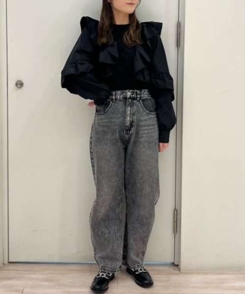 ELENCARE DUE(エレンカーレデュエ)の「・ELENCARE DUE デニムカーブパンツ(デニムパンツ・レディース・ライトインディゴブルー/杢グレー・FREE)」の15枚目の写真