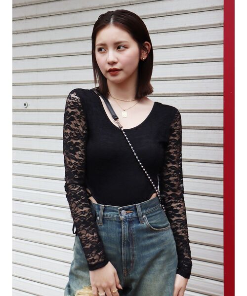 EVRIS（エヴリス）の「ハイダメージセミワイドデニムパンツ（デニムパンツ・レディース・インディゴブルー/ライトブルー・MEDIUM/SMALL）」の15枚目の写真