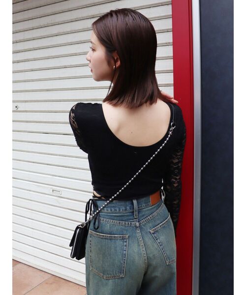 EVRIS（エヴリス）の「ハイダメージセミワイドデニムパンツ（デニムパンツ・レディース・インディゴブルー/ライトブルー・MEDIUM/SMALL）」の18枚目の写真