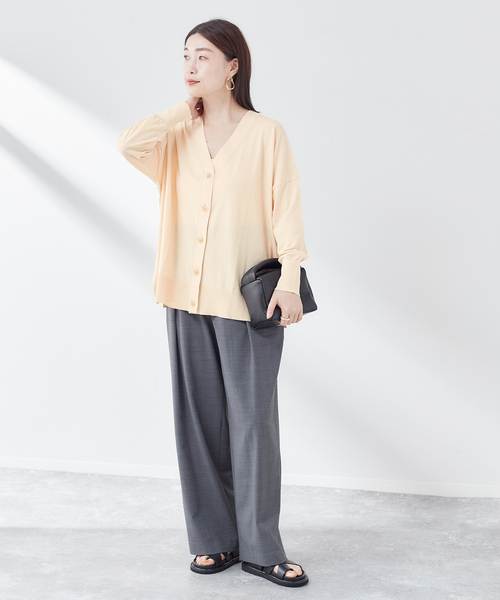 journal standard L'essage(ジャーナルスタンダードレサージュ)の「アイスコットンビッグカーディガン(カーディガン/ボレロ・レディース・ライトグレー/ベージュ/イエロー・FREE)」の10枚目の写真