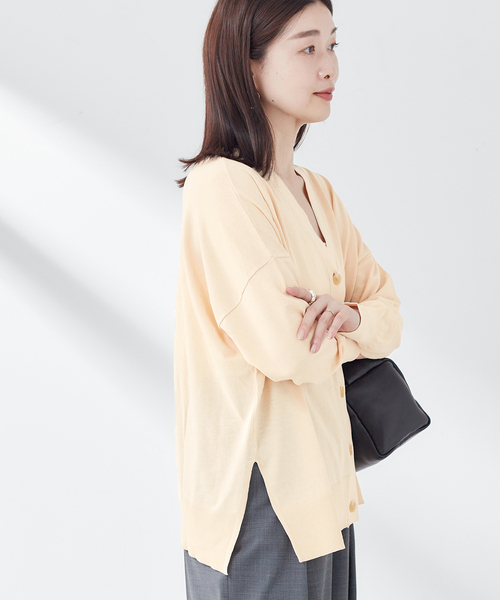 journal standard L'essage(ジャーナルスタンダードレサージュ)の「アイスコットンビッグカーディガン(カーディガン/ボレロ・レディース・ライトグレー/ベージュ/イエロー・FREE)」の14枚目の写真