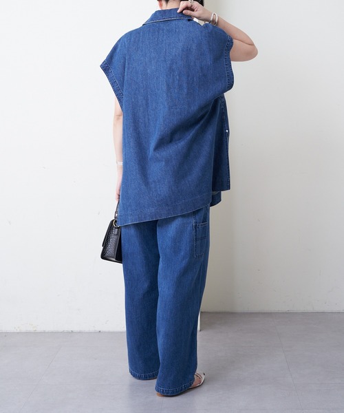 新品 SHENERY シーナリー Vネックダンガリーシャツ 36 新品 SHENERY シーナリー Vネックダンガリーシャツ 36